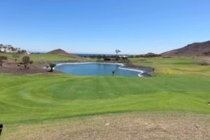 Grün auf dem Golfplatz Las Playitas auf Fuerteventura