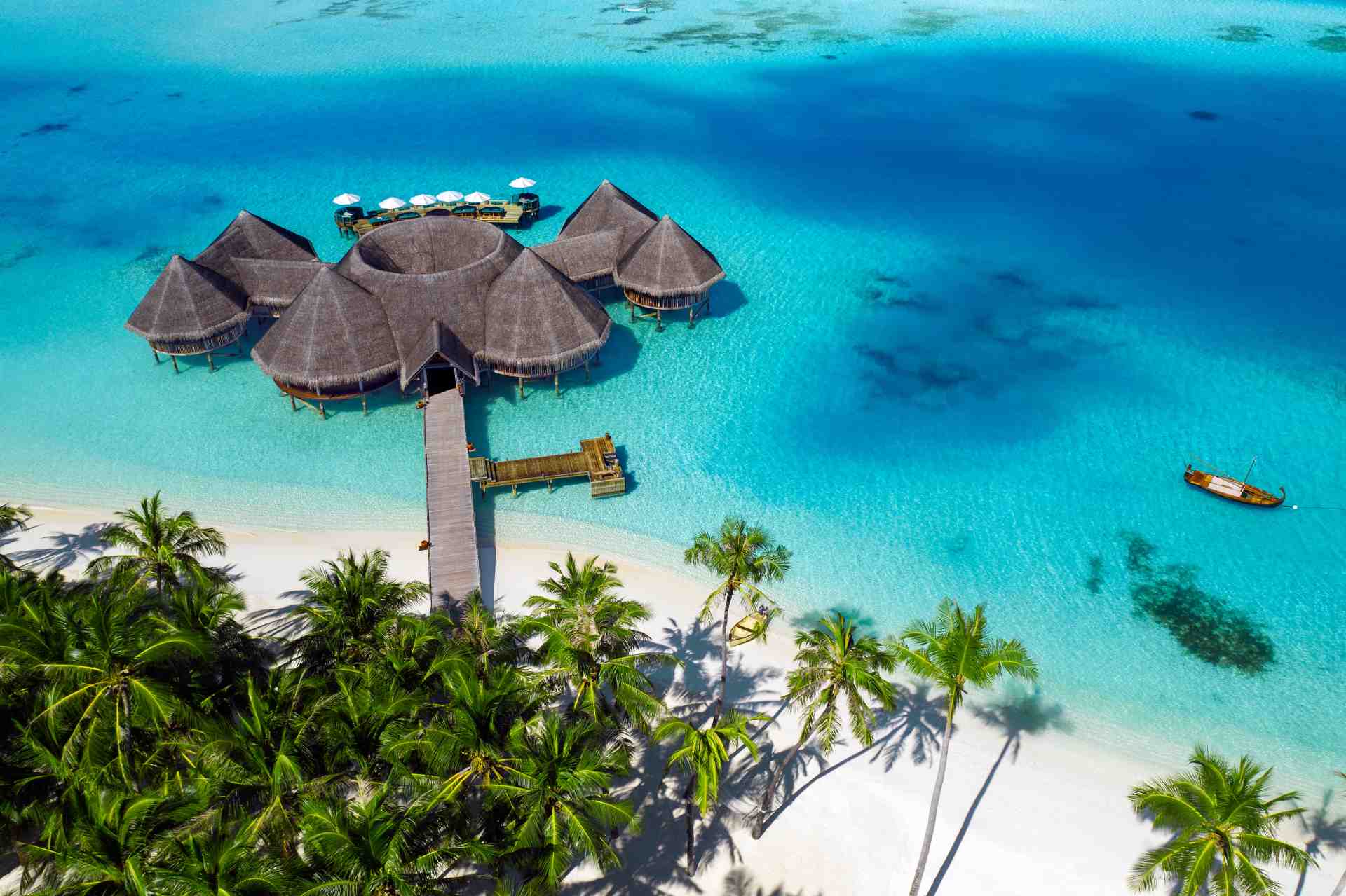 Öko-Resort Gili Lankanfushi aus der Luft