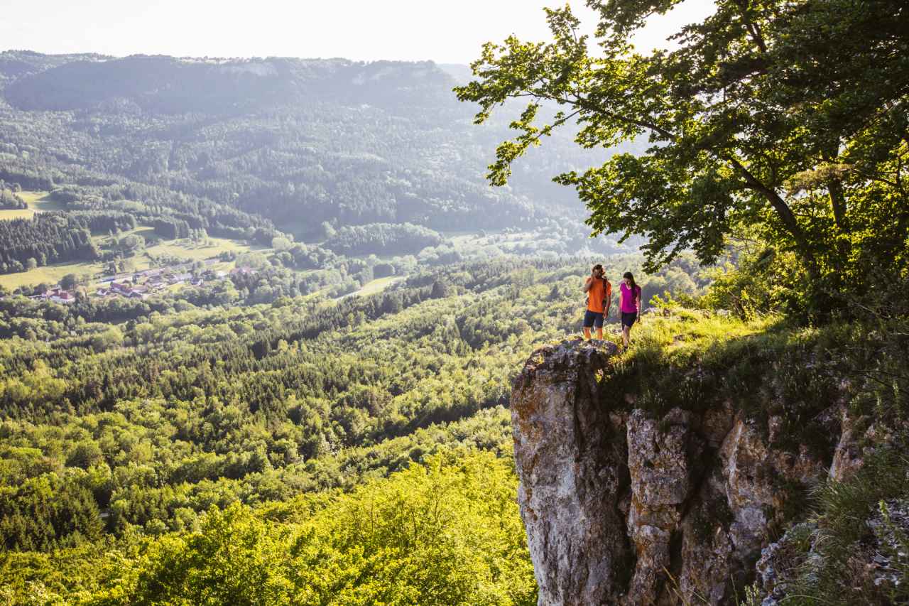 Ausblick vom Küchenfels am Felsenmeersteig