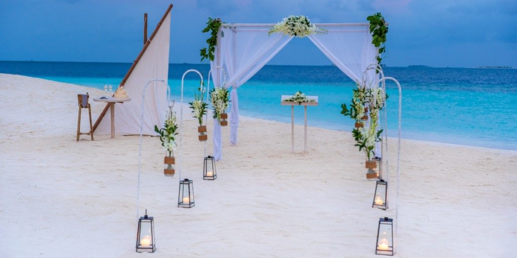 Hochzeitsdekoration im Milaidhoo Island Maldives