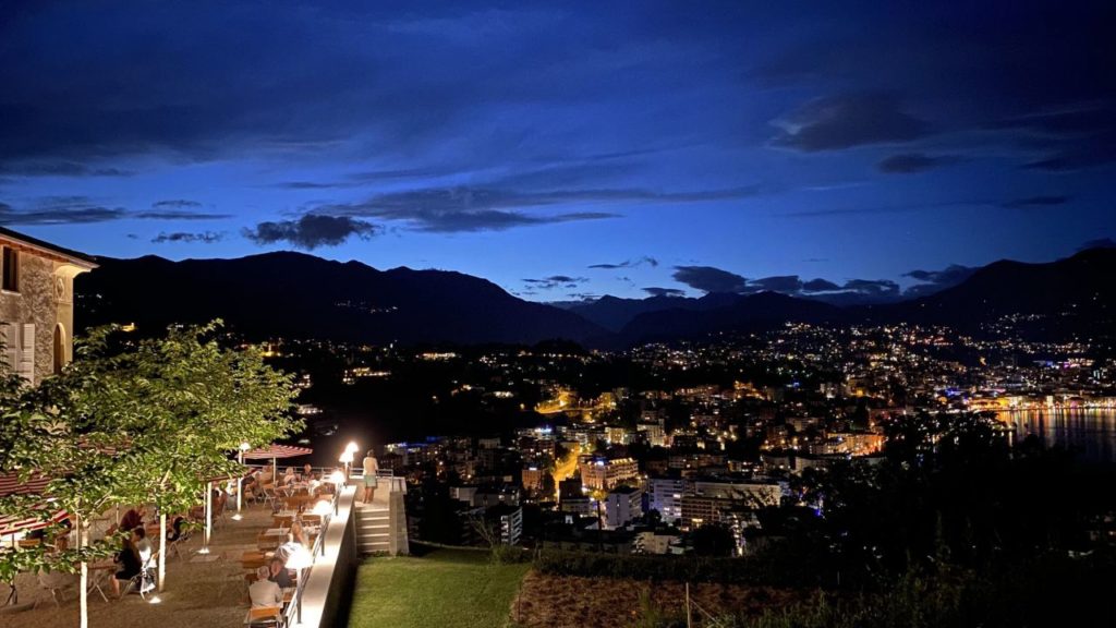 Hotel Bigatt Terrasse und Blick auf Lugano