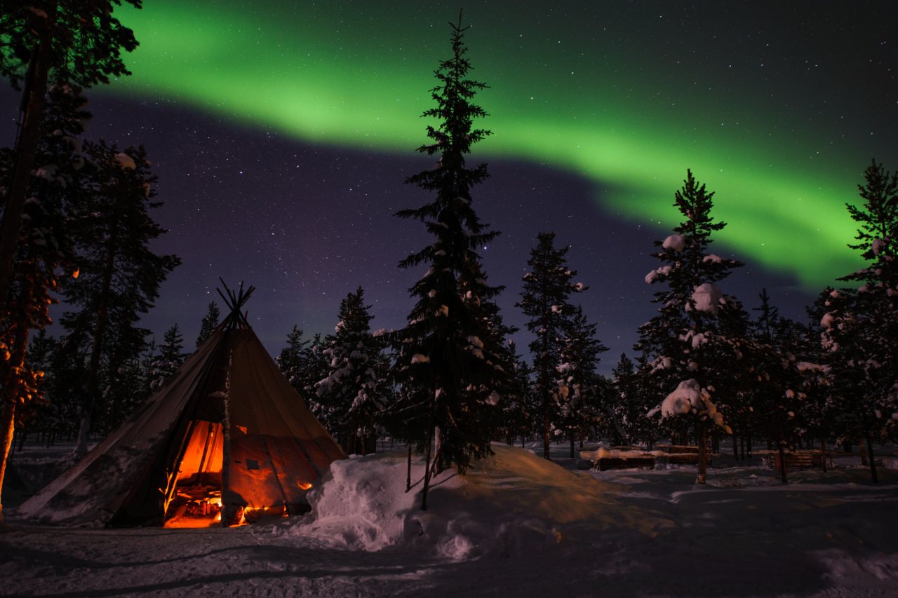 Nordlicht in Jukkasjärvi Lapland