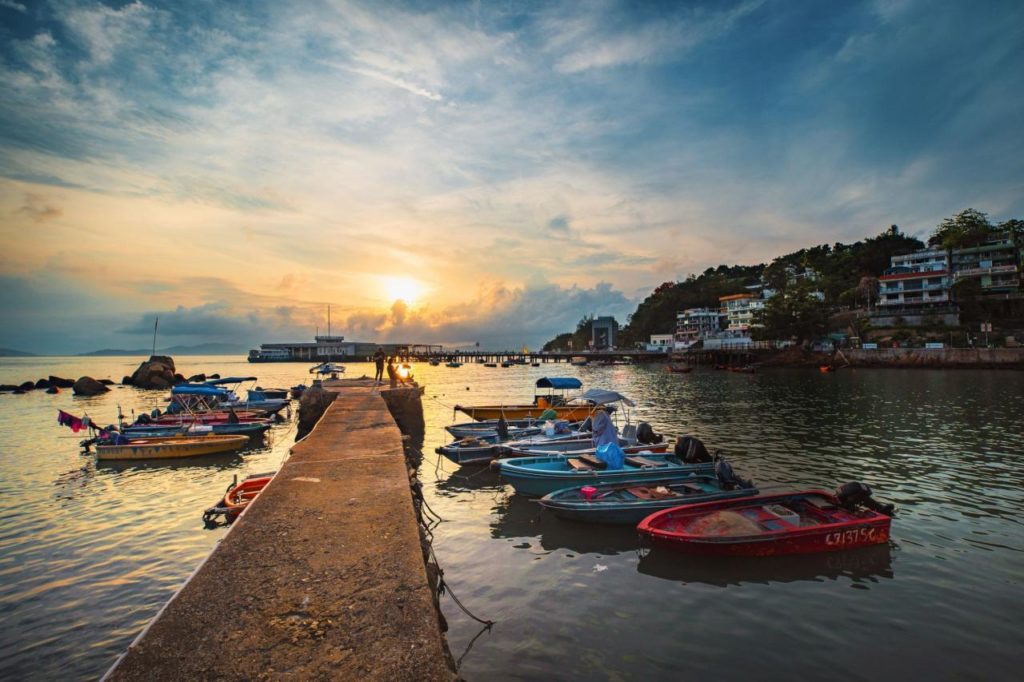 Bootsanleger auf Lamma Island