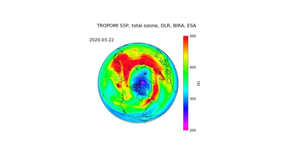 Ozonloch in der Arktis März 2020