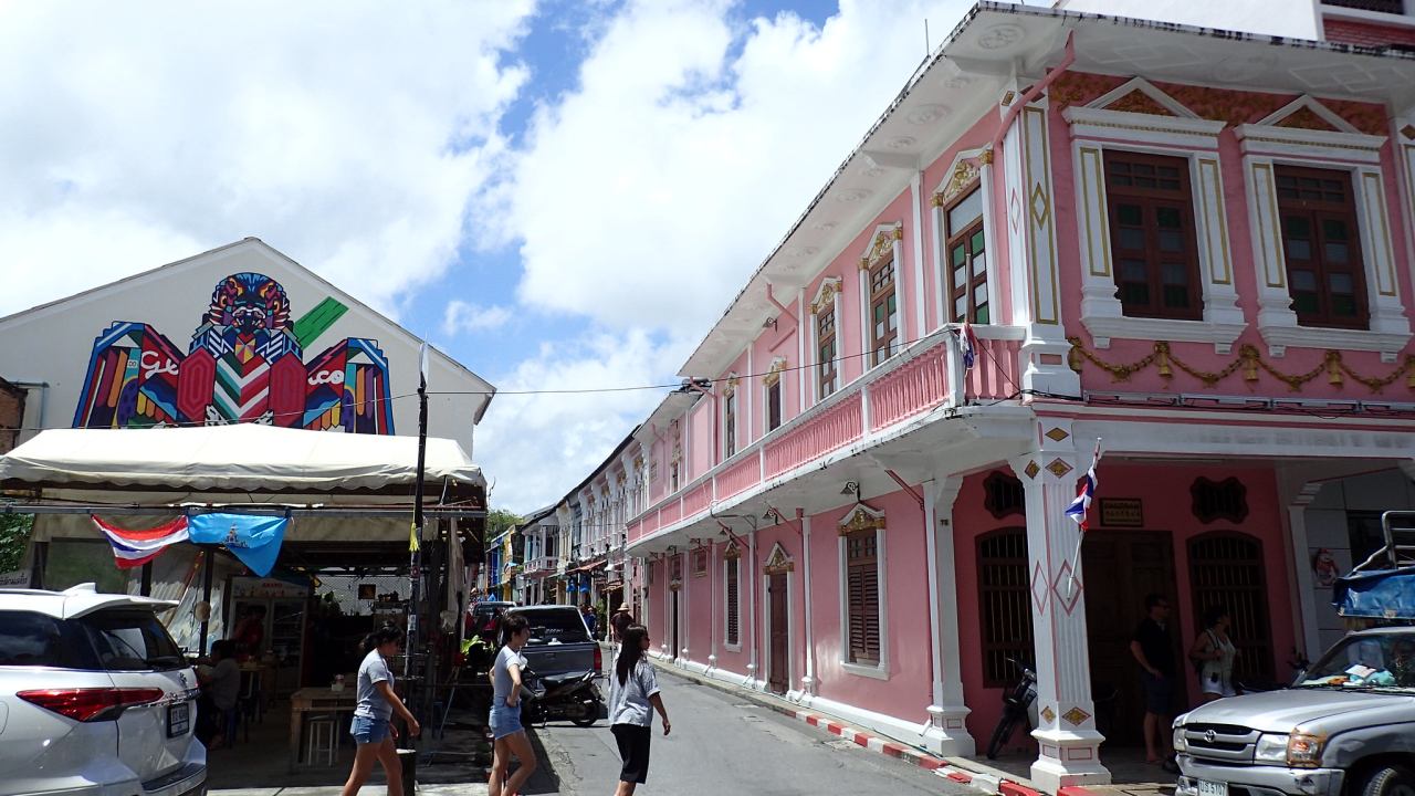 Phuket Town Häuser Kolonialstil