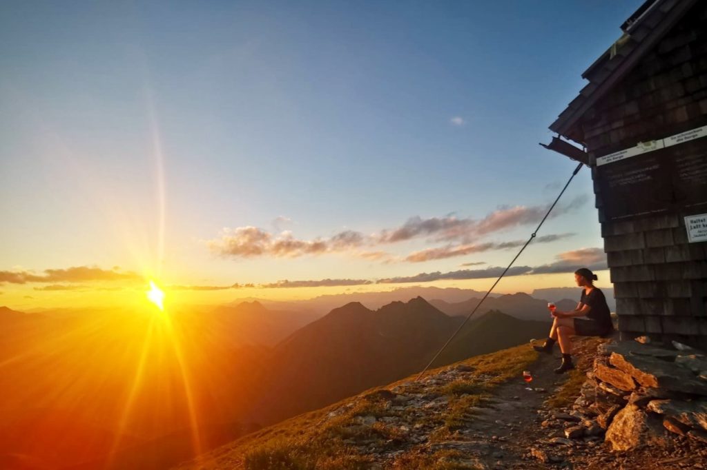 Sonnenuntergang Gamskarkogelhütte