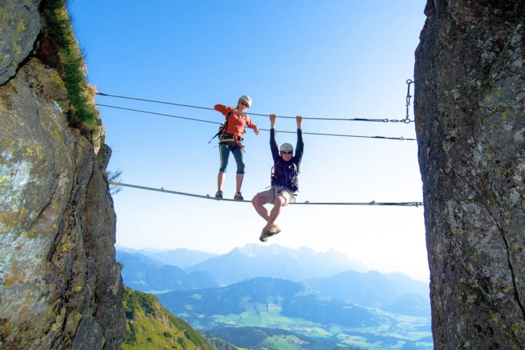 Einstieg Klettersteig Henne Fieberbrunn