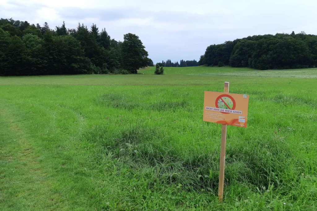 Verbotsschild Wiesenüberquerung Albstadt