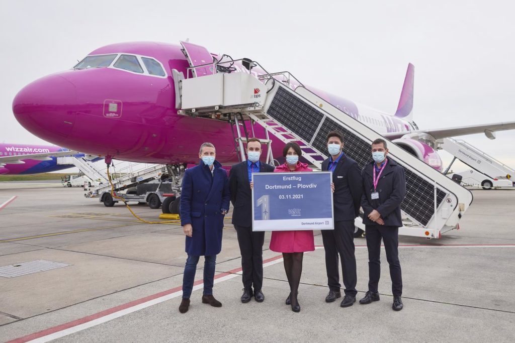 Wizz Air Erstflug Dortmund Plovdiv