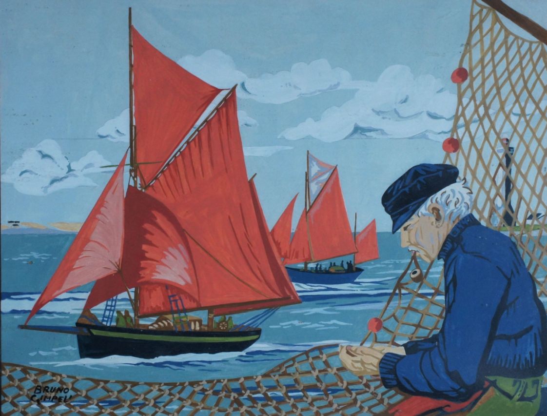 Gemälde Zwei Zeesboote von Bruno Gimpel