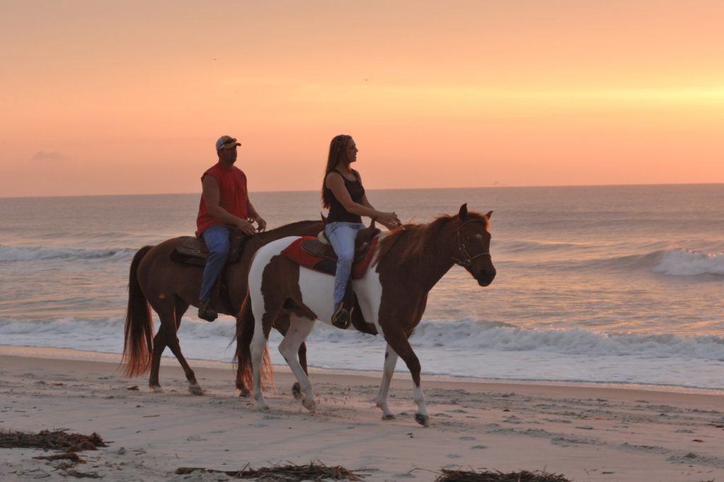 Strandausritt Amelia Island Sonnenuntergang