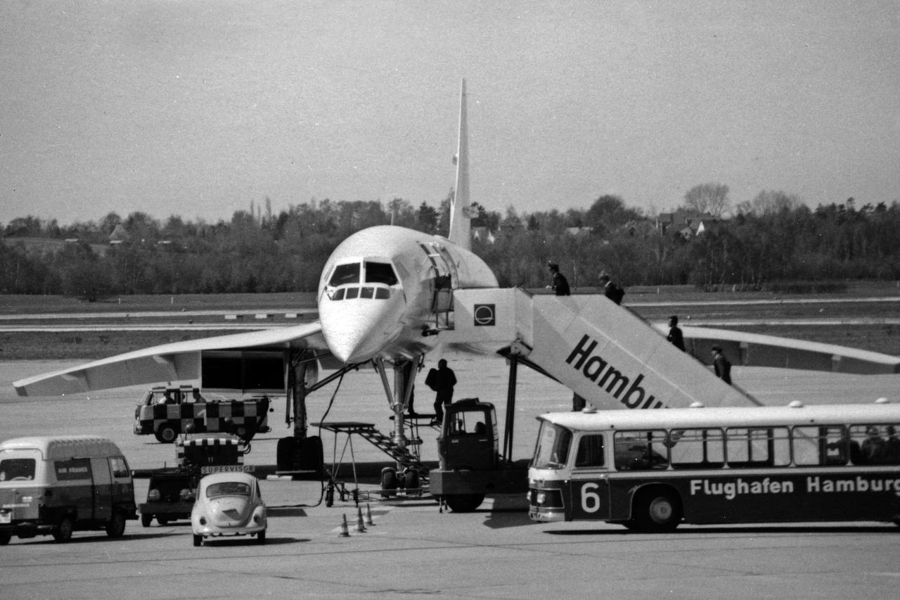 Concorde der Air France 1976 Hamburg Airport