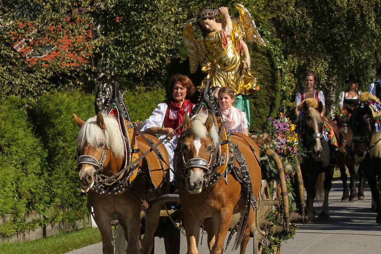 Geschmückter Pferdewagen Michaliritt Inzell