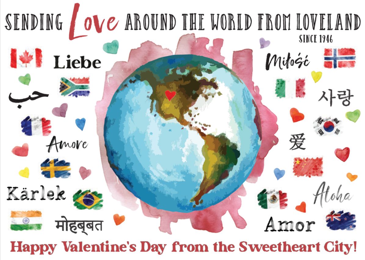 Loveland Valentinstag-Postkartendesign 2022