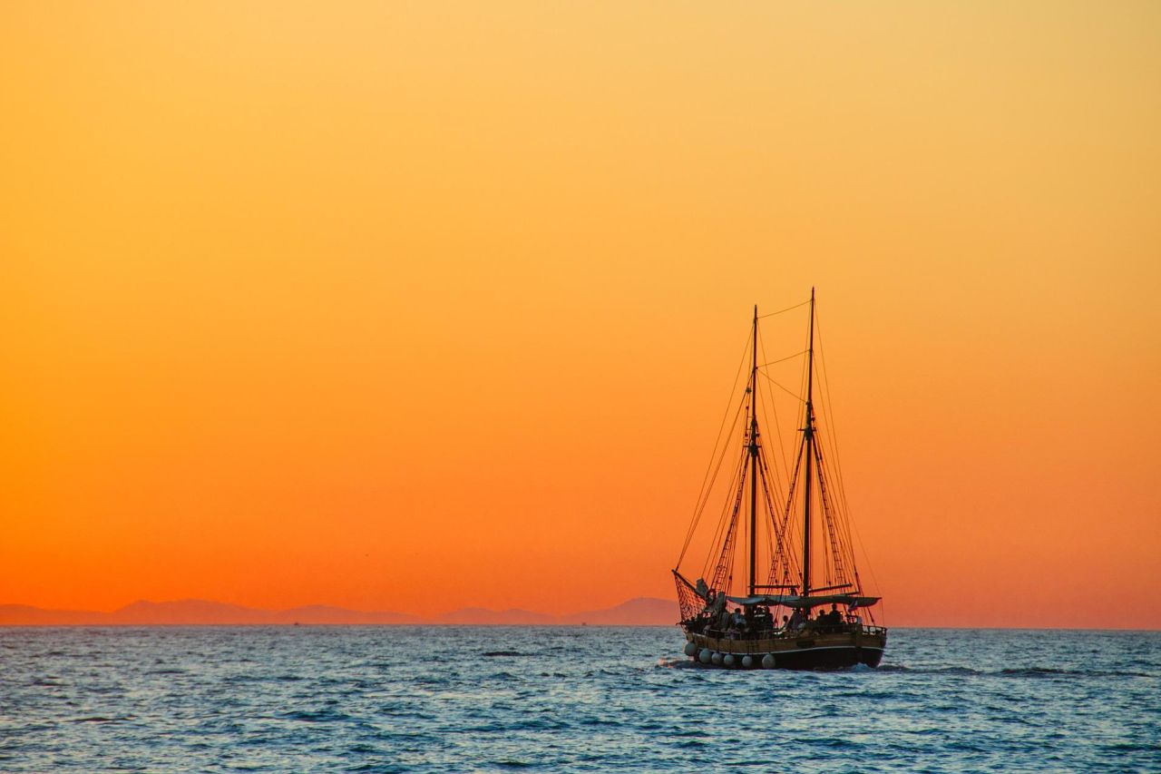 Sonnenuntergang Schiff Türkische Riviera