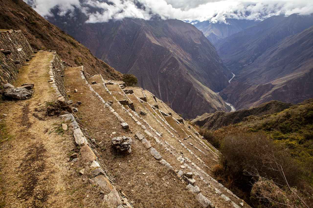 Terrassen von Choquequirao Inka Trail Hauser Exkursionen