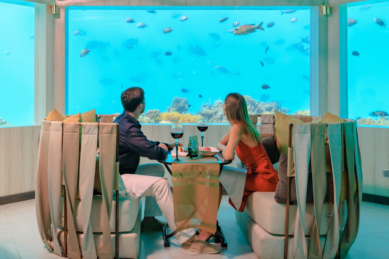 Abendessen im Unterwasserrestaurant M6m