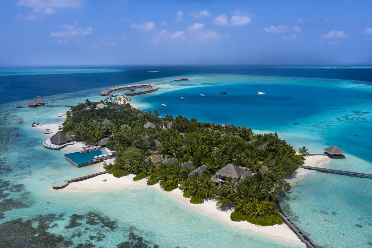 Huvafen Fushi Malediven aus der Luft