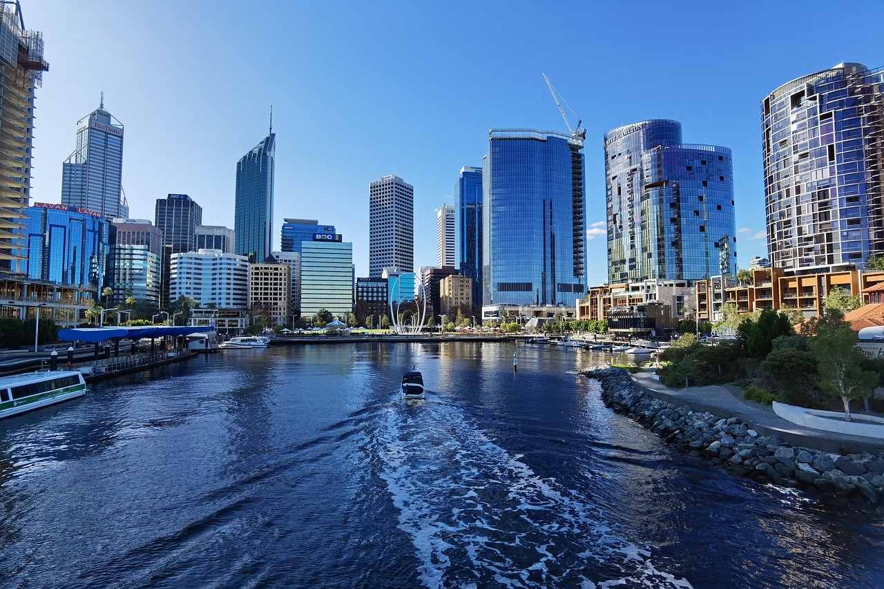 Zufahrt Elizabeth Quay Perth Wasserseite