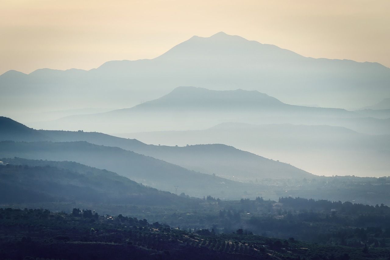 Kreta Berge Nebel