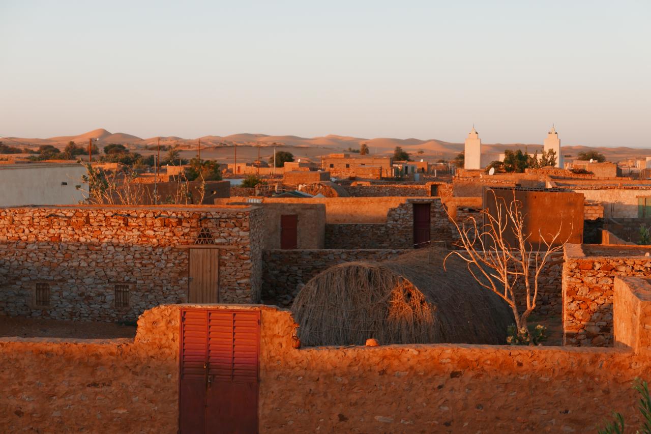 Wüstenstadt Chinguetti Mauretanien im Abendlicht