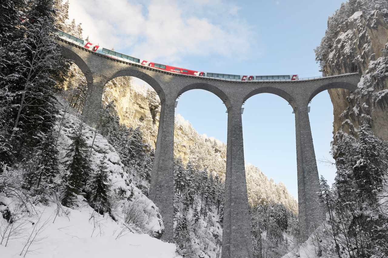 Glacier Express Baukunst Viadukt Schlucht