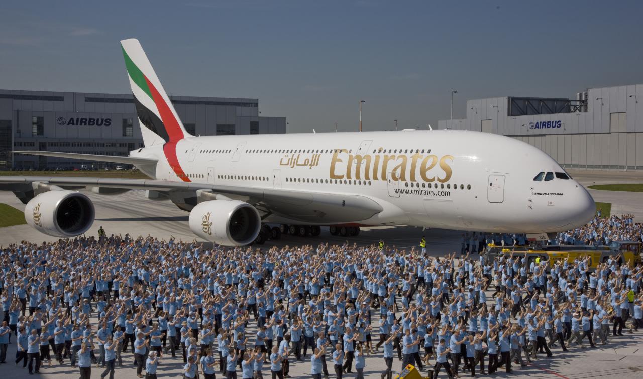 Emirates A380 Erstauslieferung in Hamburg