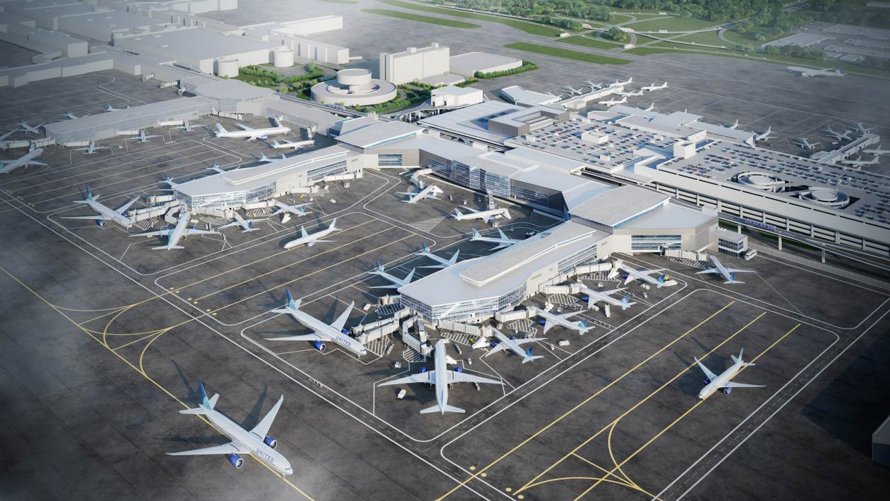 Modell Terminal B Houston Airport nach Erweiterung