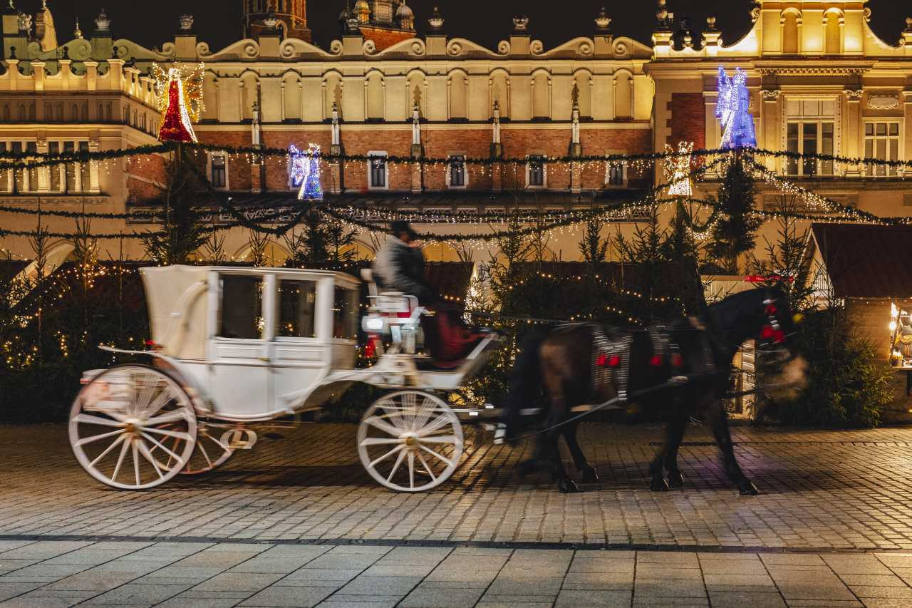 Weihnachtsmarkt vor den Krakauer Tuchhallen