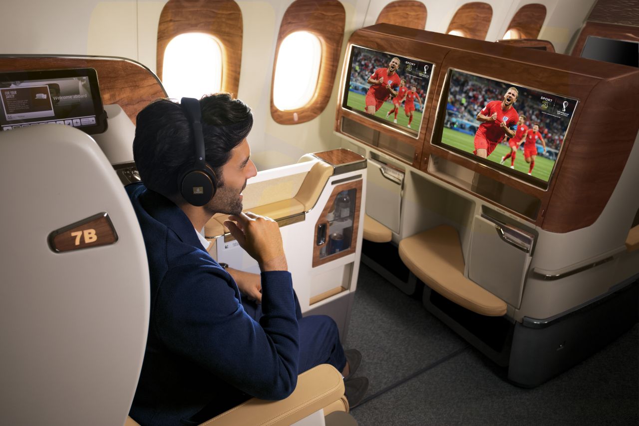 Fußballspiele im Bordunterhaltungsprogramm bei Emirates