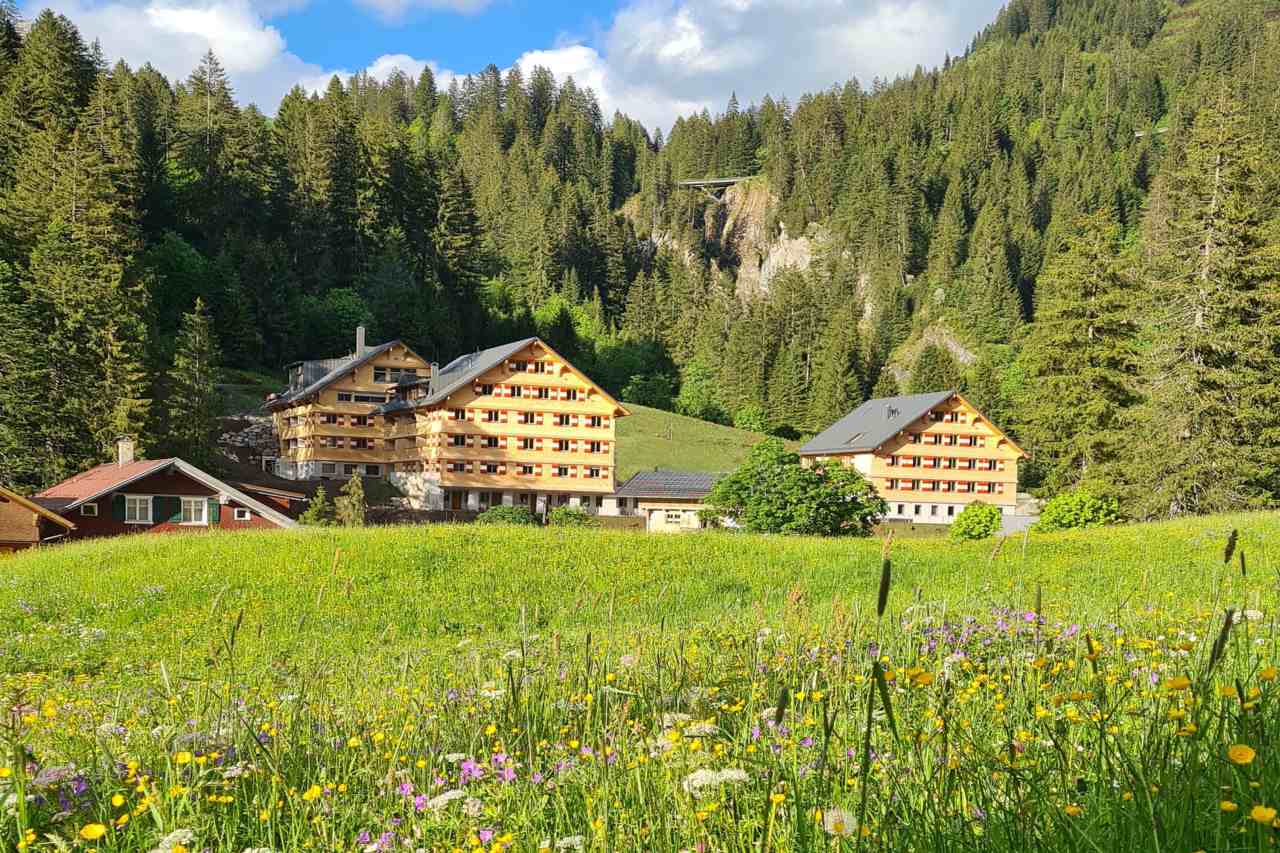 Berghaus Schröcken direkt am Waldrand