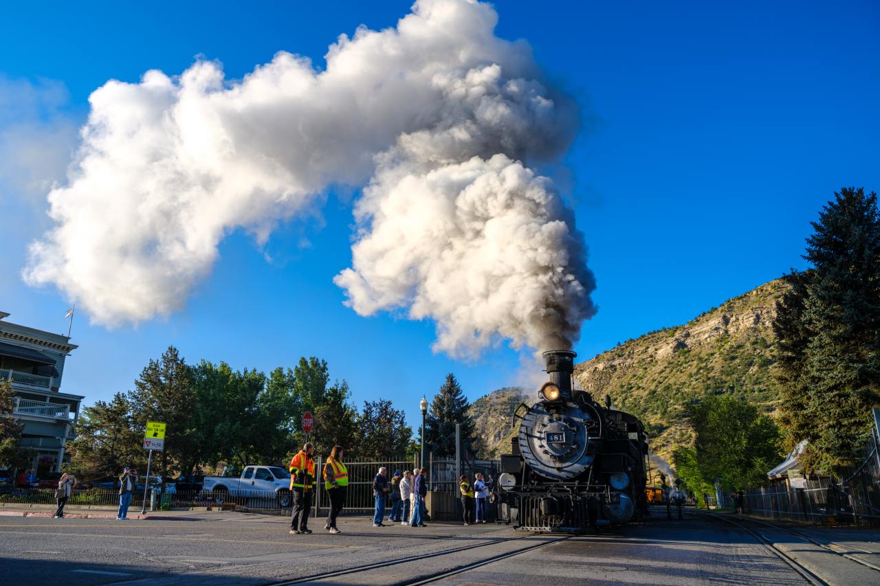 Ankunft der Durango-Schmalspurbahn in Durango