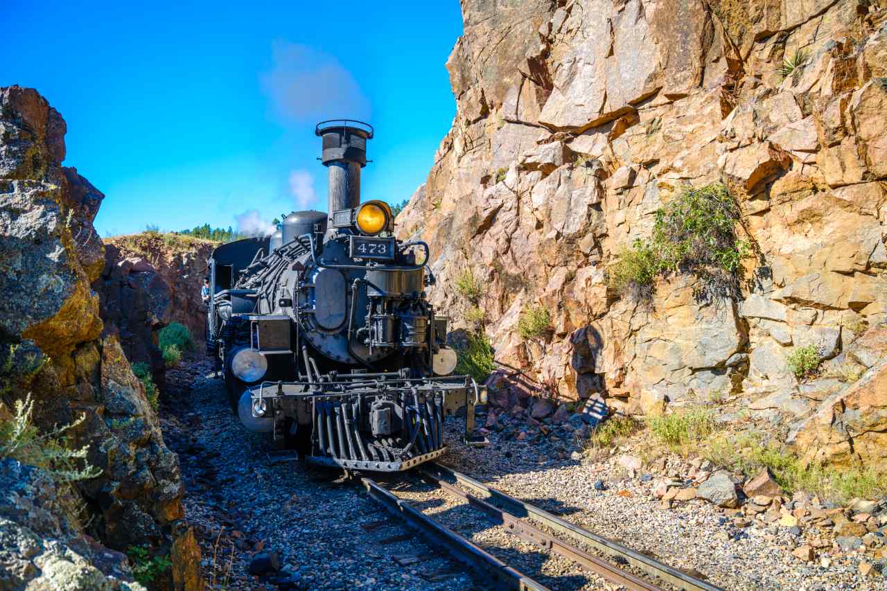 Historischer Durango Train fährt mit der Zeit