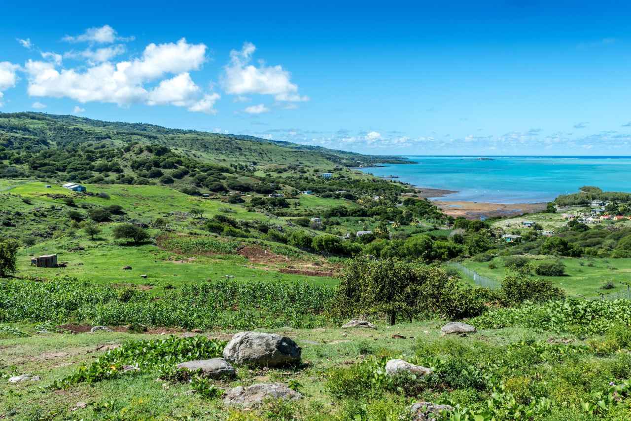 Insel Rodrigues grüne Landschaft