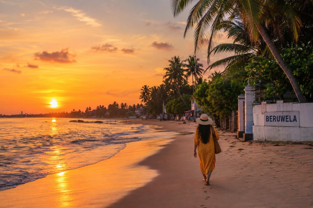 Sonnenuntergang am Strand von Beruwela