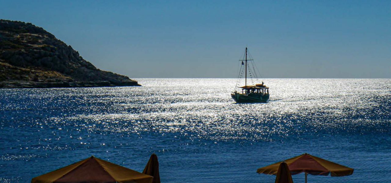Charaki Rhodos Boot im Mondschein Charaki Rhodos Boot im Mondschein