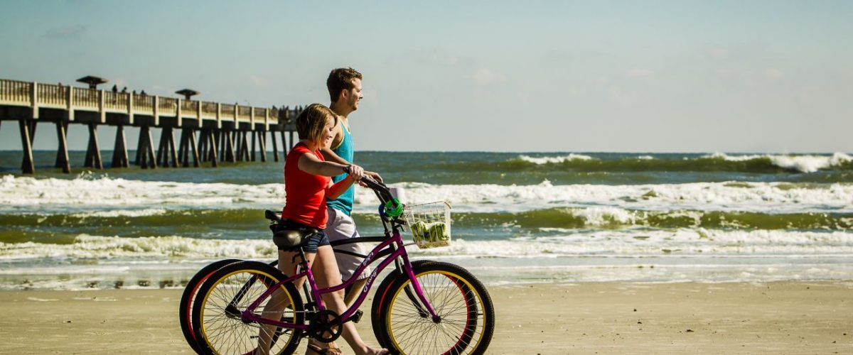 Fahrradfahrer Strand Jacksonville