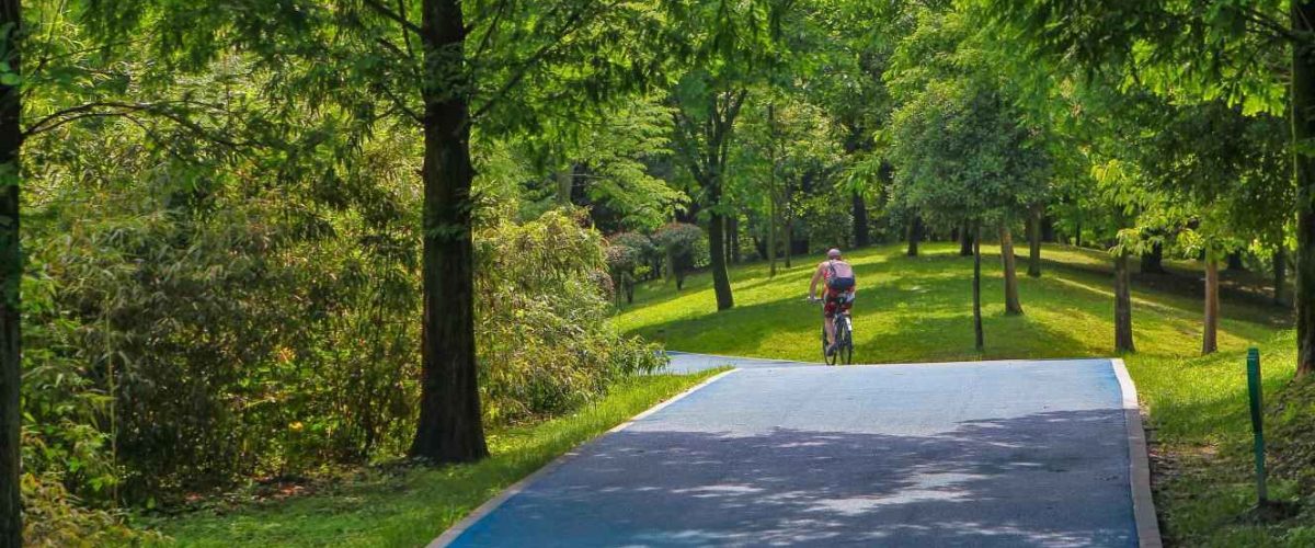 Fahrradweg im City Loop Eco-Park Chengdu