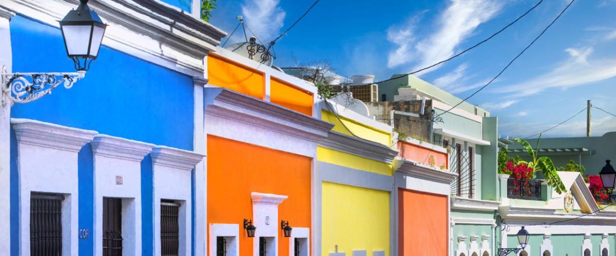 Farbenfrohe Häuser Old San Juan