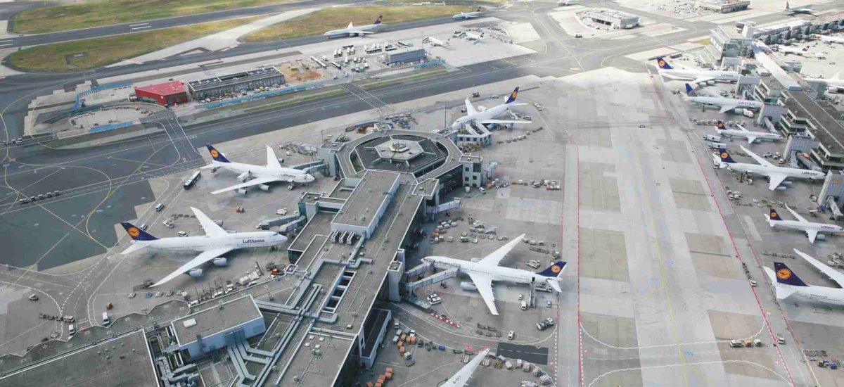 Flughafen Frankfurt A und B Finger aus der Vogelperspektive