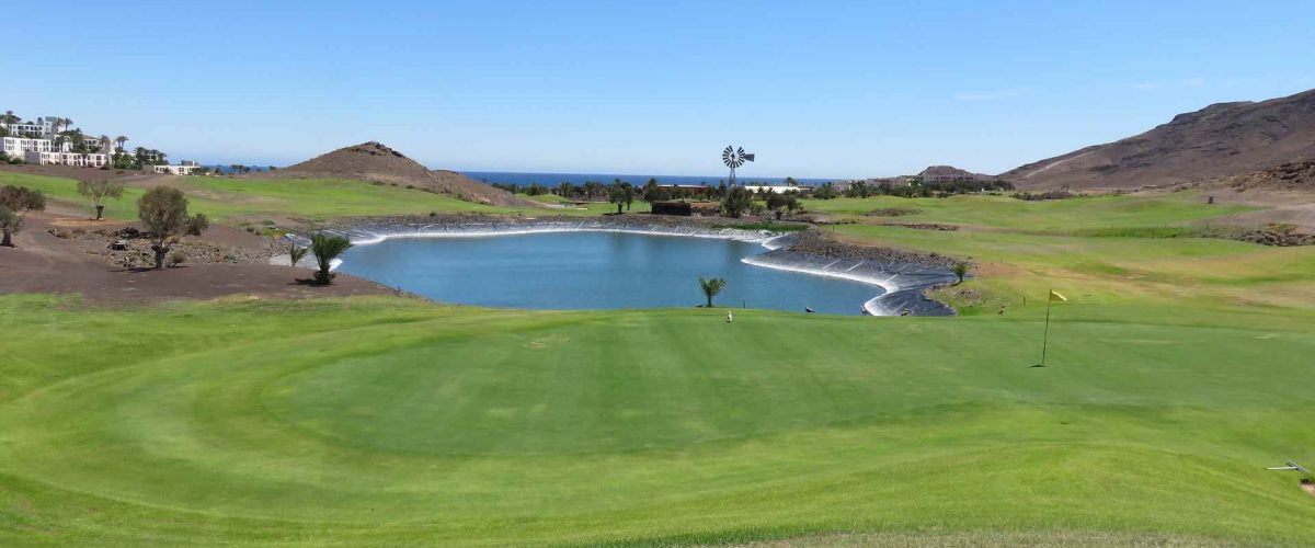 Grün auf dem Golfplatz Las Playitas auf Fuerteventura