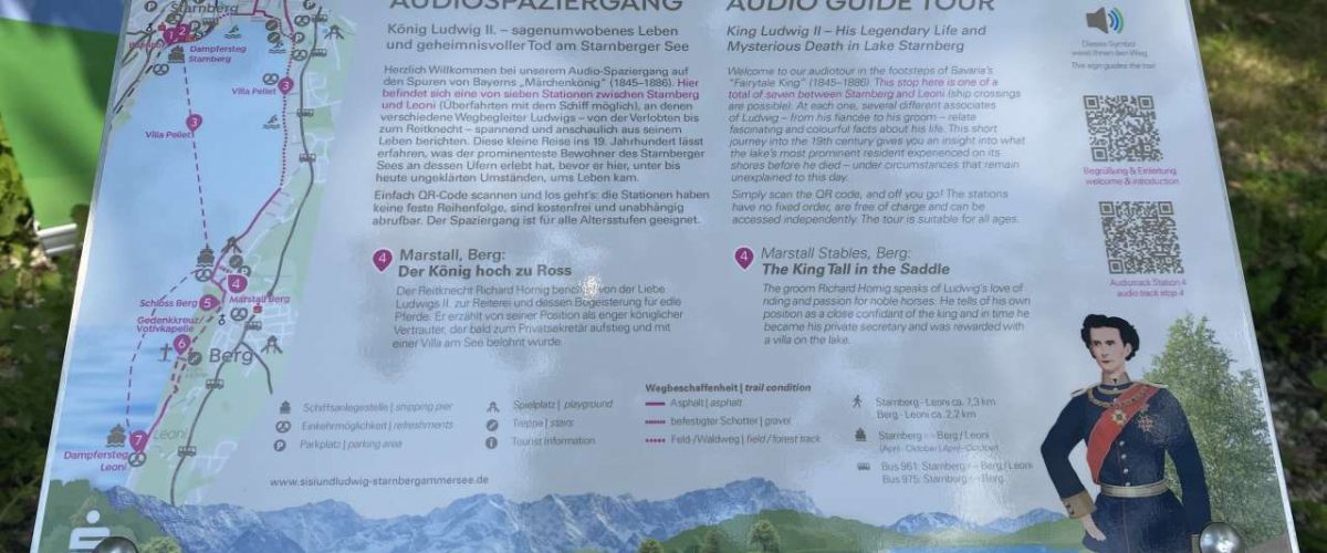 König Ludwig II. Infotafel Audio-Spaziergang Starnberger See