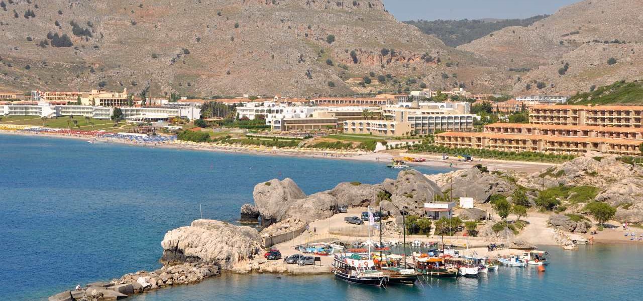 Kolymbia Hafen Strand Hotelanlagen