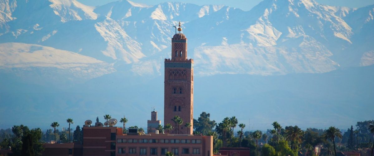 Marrakesch schneebedeckte Gipfel Atlasgebirge