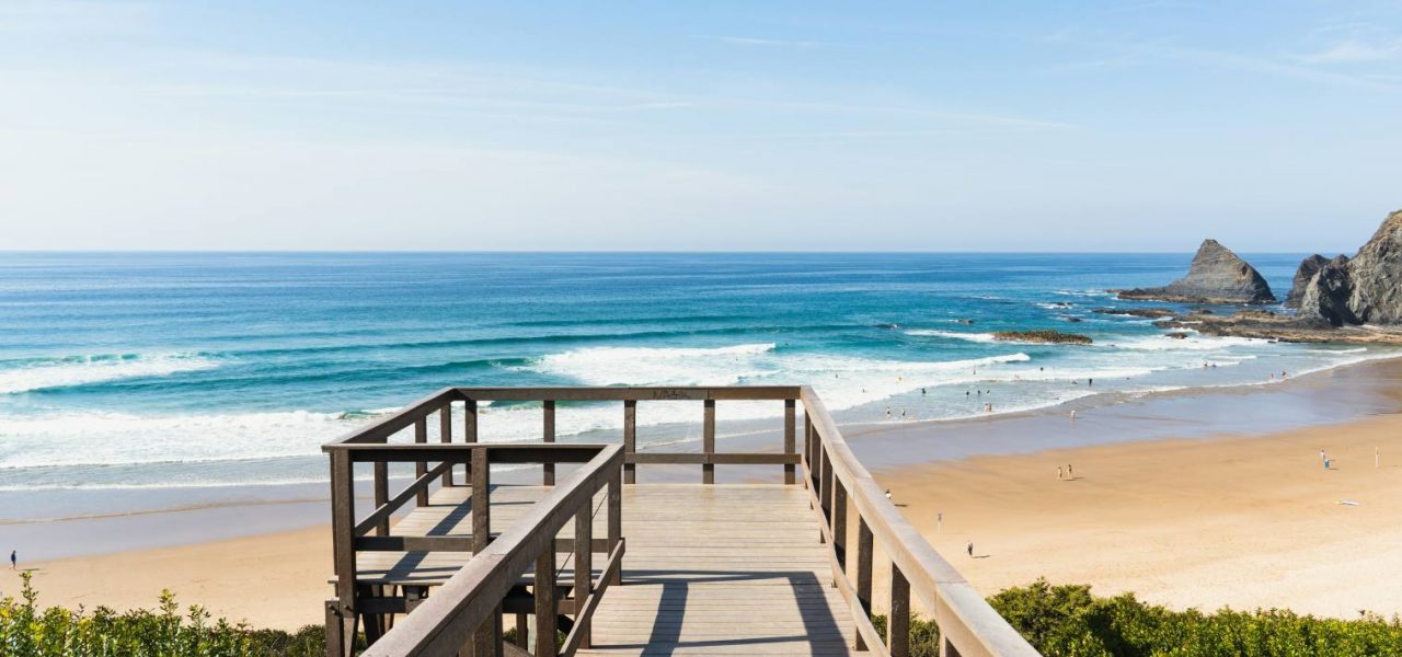 Odeceixe Holzsteg Strand Atlantik