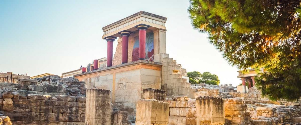 Palast von Knossos Tempel und Säulen