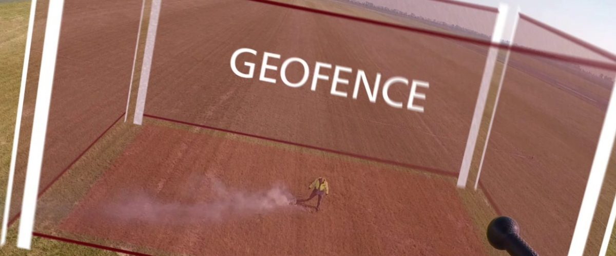 Rauchfackel und Geofence-Illustration