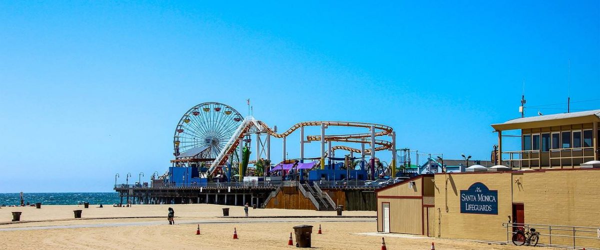 Santa Monica Strand und Seebrücke