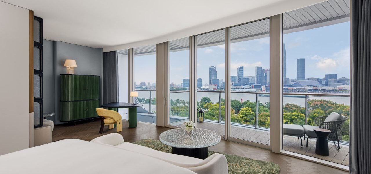 Waldorf Astoria Shanghai Qiantan Panoramablick