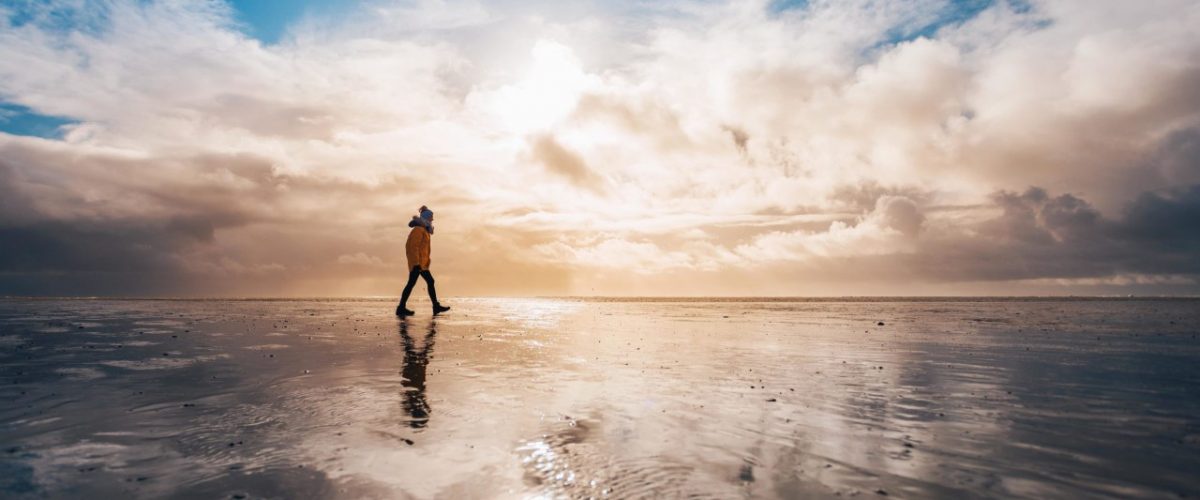 Wandern im Watt vor Borkum